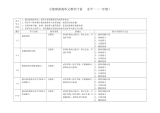 单元教学计划(小篮球游戏)6、7