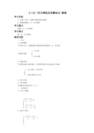 《二元一次方程组及其解法2》教案2
