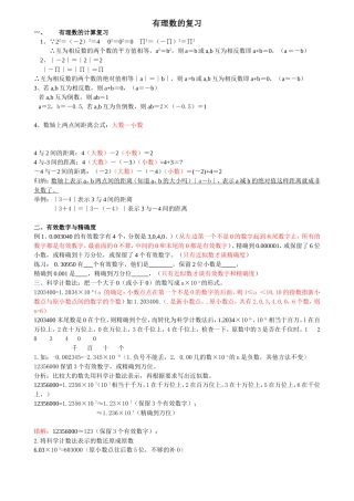 有理数的复习