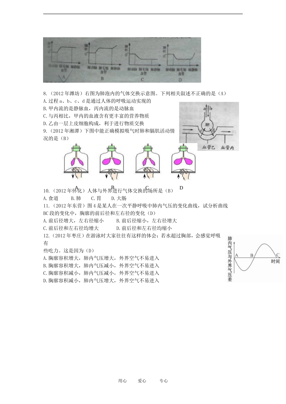 2012年中考生物真题分册汇编-七年级下1-人教新课标版_第3页