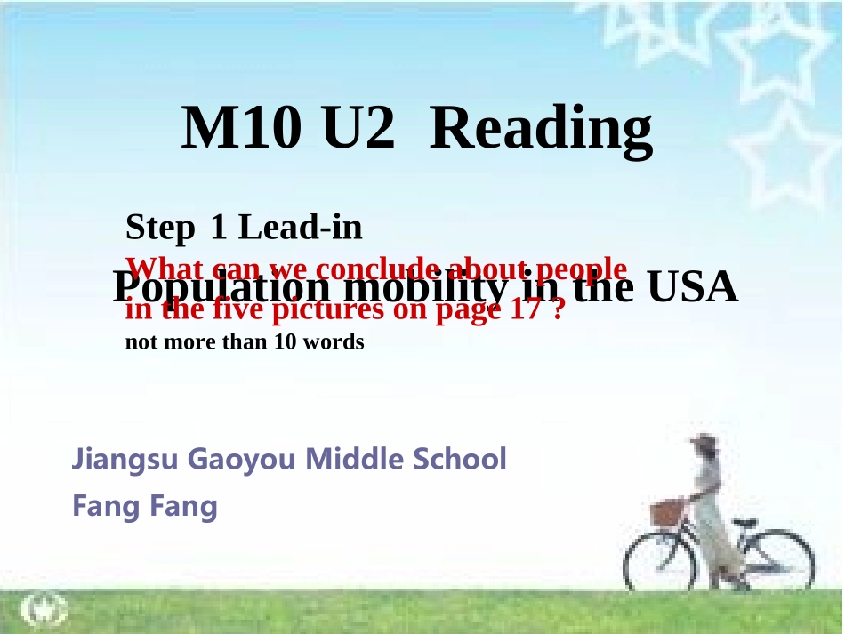 Reading(1)：PopulationmovementintheUSA_第1页