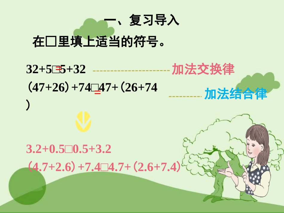 小学数学2011版本小学四年级整数加法运算定律推广到小数教学_第2页