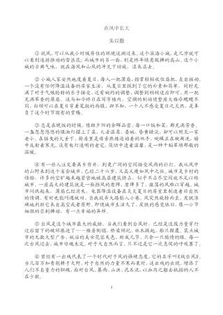 朱以撒：在风中长大