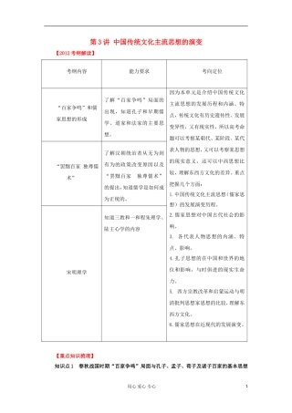2012届高考历史重点知识梳理复习教案3