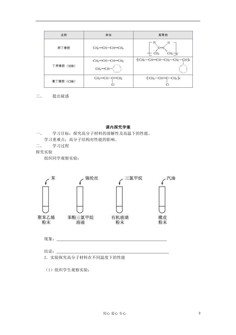 2012高中化学-5.2应用广泛的高分子材料学案-新人教选修5_第3页