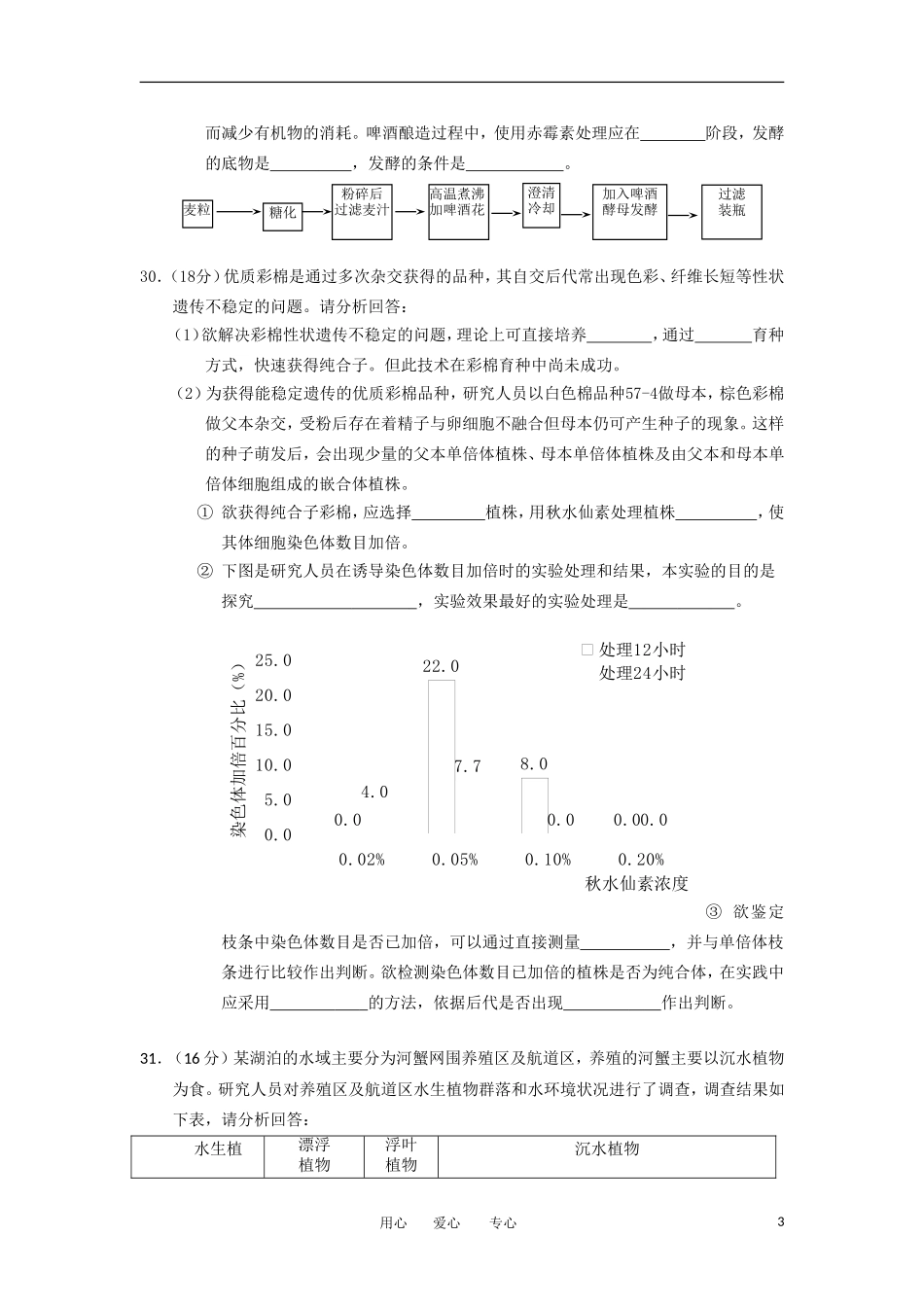 北京市西城区2012届高三理综第一次模拟考试(生物部分)(2012西城一模)新人教版_第3页