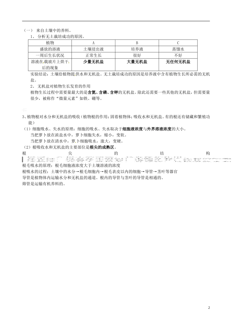 江苏省徐州市七年级生物《第四章-绿色植物是有机物的生产者》知识点-新人教版_第2页