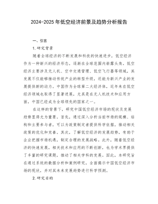2024-2025年低空经济前景及趋势分析报告