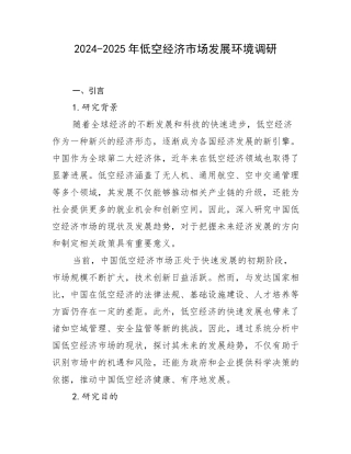 2024-2025年低空经济市场发展环境调研
