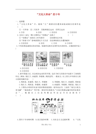 吉林省长春五中高三历史《文化大革命》保温练习30