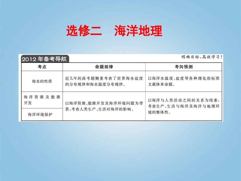 2012届高考地理二轮复习-海洋地理课件-选修2_第3页