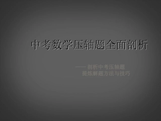 云南省大理喜洲镇第一中学中考数学《压轴题全面剖析》课件-新人教版