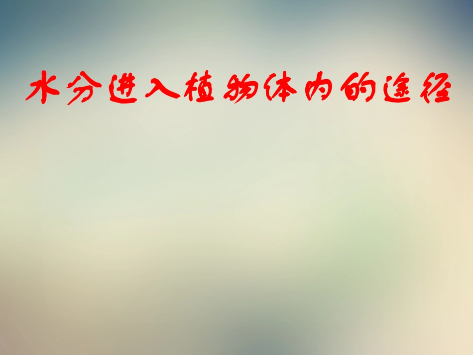 《第一节-水分进入植物体内的途径》课件4_第1页