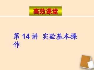 广东省珠海九中九年级化学-复习高效课堂第14讲课件