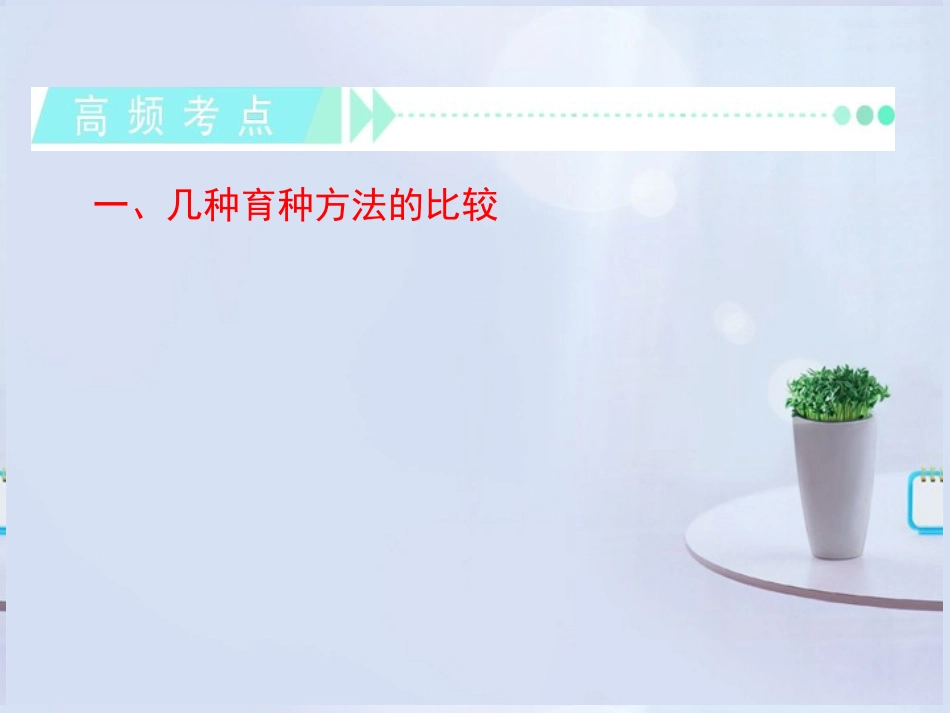 2013届高考生物第一轮高频考点-第12讲-从杂交育种到基因工程复习课件-新人教版_第3页