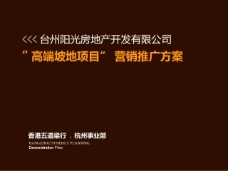 五道梁行2009年台州市仙居县“高端坡地项目”营销推广方案