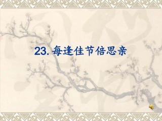 23每逢佳节倍思亲
