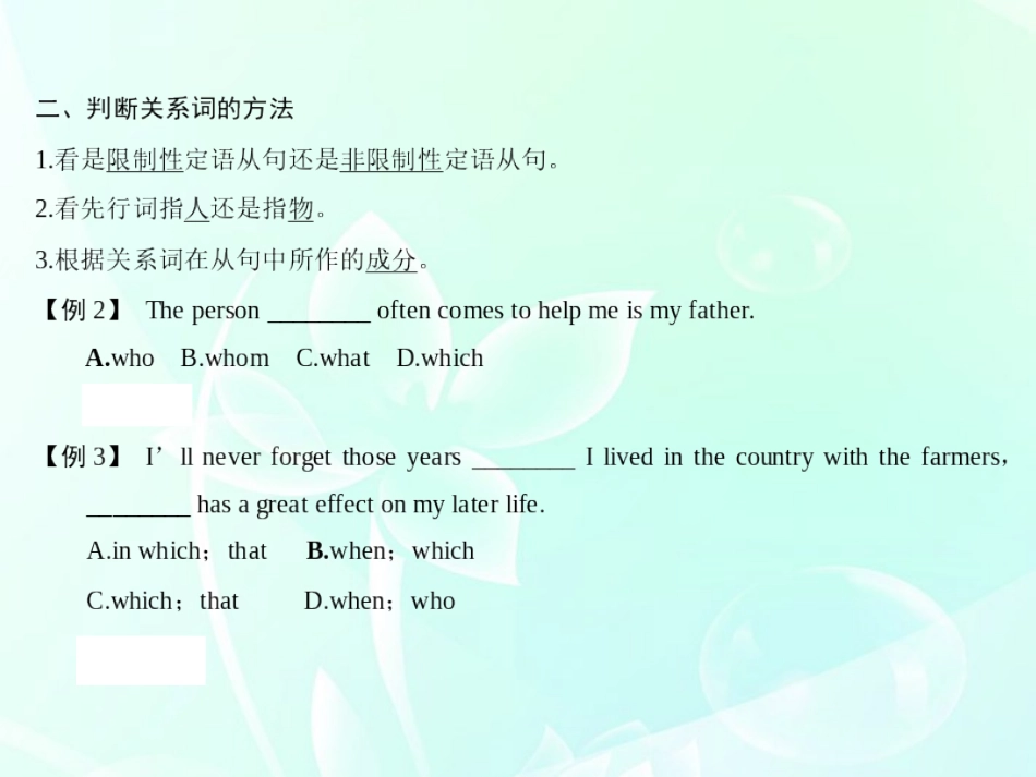 2012届高三英语大一轮复习-第一部分高频语法-第一章-定语从句课件_第2页