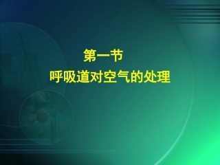 呼吸道对空气的处理