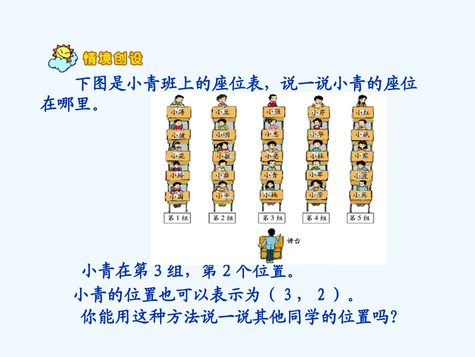 小学数学北师大2011课标版四年级北师大四年级数学上册【确定位置一】ppt_第2页
