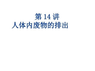 14讲人体内废物的排除