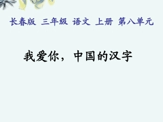 (长春版)三年级语文上册课件-我爱你-中国的汉字-1