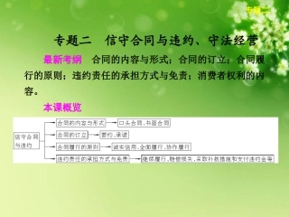 浙江省东阳市高中政治-专题2民事权利和义务课件-新人教版选修5