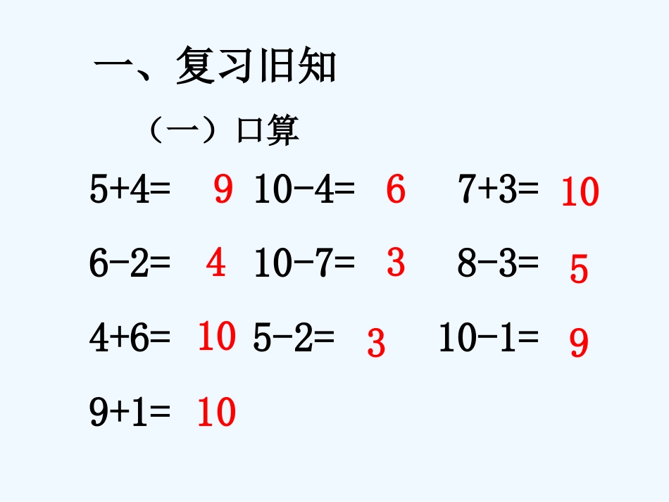 小学数学人教2011课标版一年级10加几及相应的减法_第2页