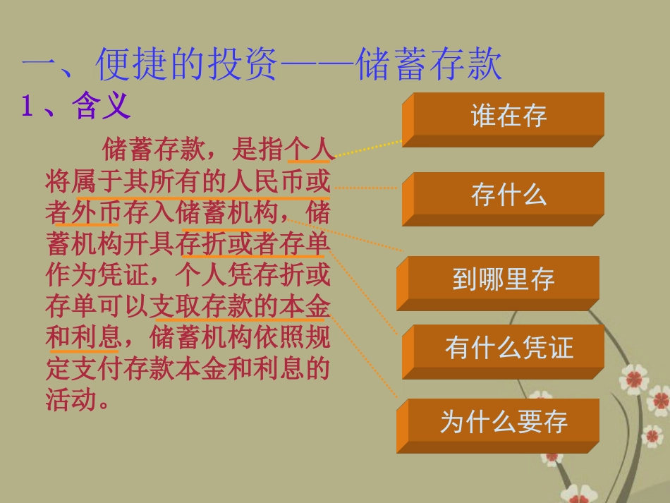 浙江省天台县高一政治-储蓄存款课件-新人教版_第3页