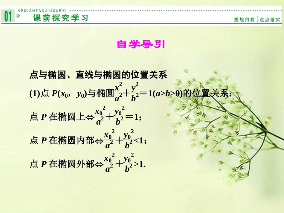 (新课程)高中数学《2.2.2-椭圆及其简单几何性质(2)》课件-新人教A版选修2-1_第2页
