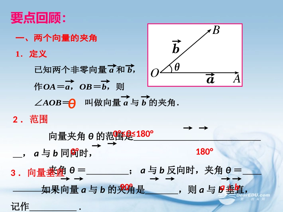 浙江省富阳市第二中学高三数学《平面向量的数量积》复习课件-_第3页
