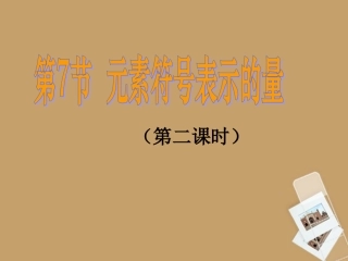 浙江省嵊州市城关中学八年级科学《1.7元素符号表示的量》课件
