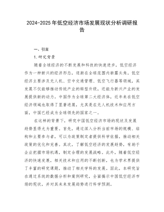 2024-2025年低空经济市场发展现状分析调研报告