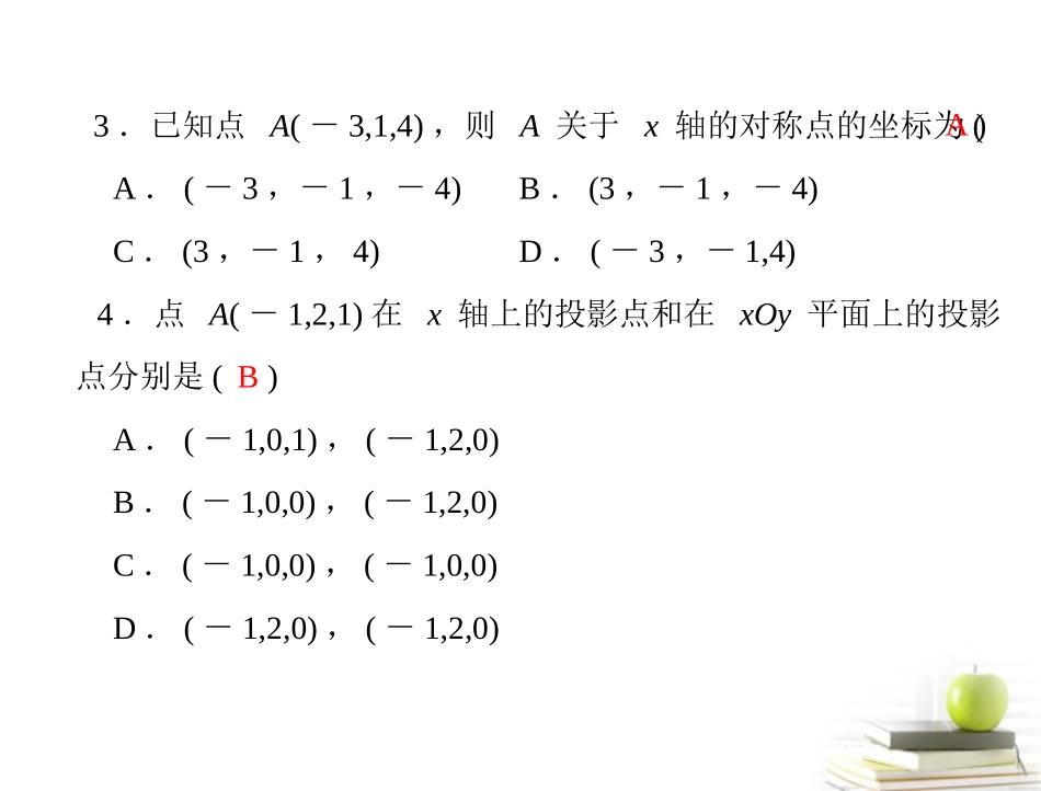 2012高一数学-4.3.1-空间直角坐标系课件-新人教A版必修2_第3页