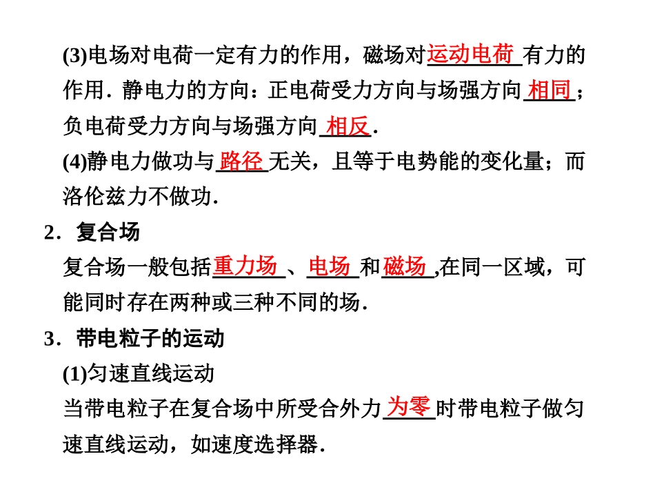 2012届高考物理二轮专题复习-带电粒子在电、磁场中的运动课件_第2页