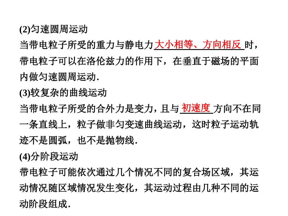 2012届高考物理二轮专题复习-带电粒子在电、磁场中的运动课件_第3页