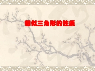 相似三角形的性质