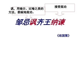22、邹忌讽齐王纳谏