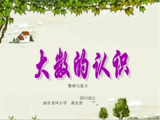 小学人教四年级数学大数的认识(整理与复习)