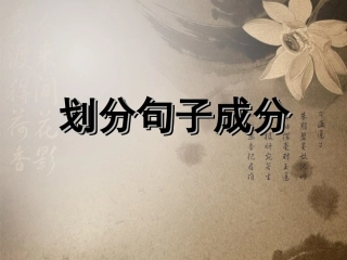 北京市房山区周口店中学九年级语文-划分句子成分复习课件-新人教版