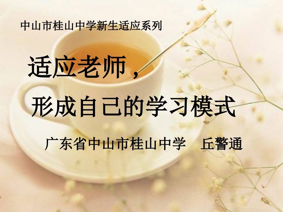 班会课件之学习方法指导系列：适应老师-形成自己的学习模式_第1页