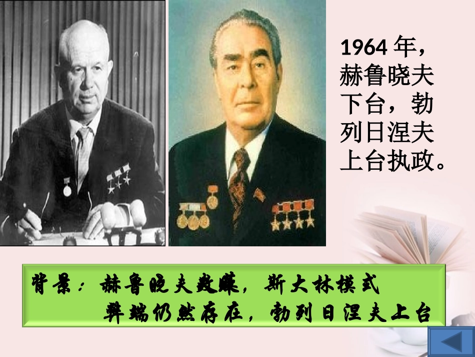 浙江省宁波市2013届高考历史一轮复习-7.3-苏联社会主义改革与挫折课件-人民版必修2_第3页