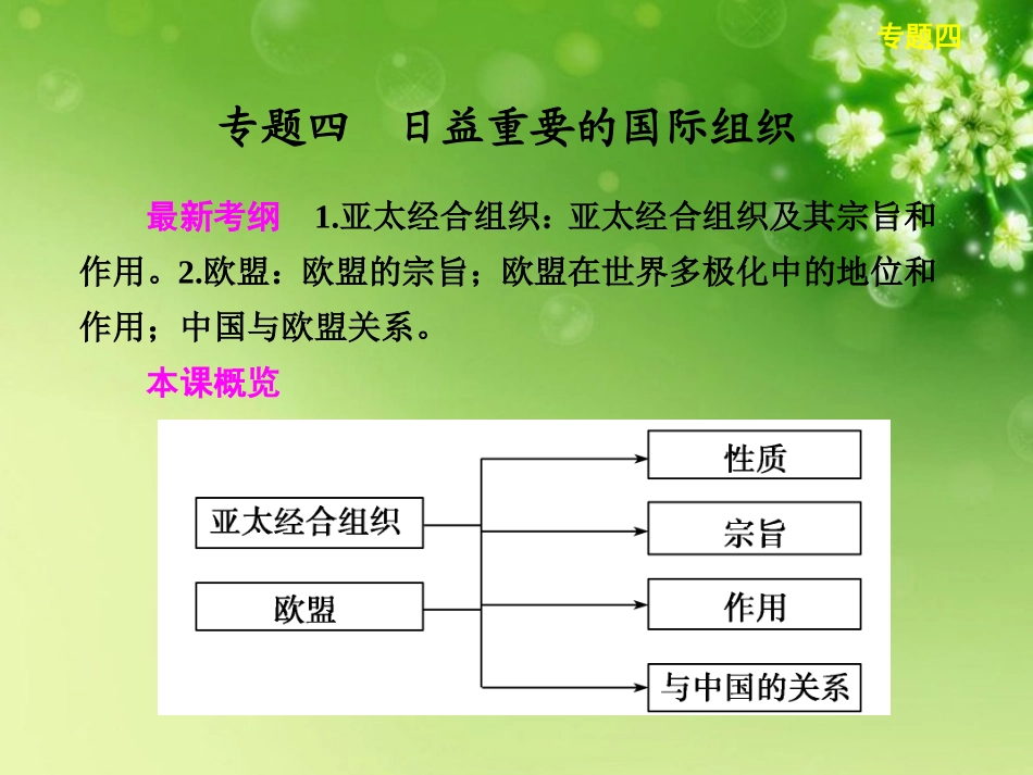 浙江省东阳市高中政治-专题4民主集中制-我国人民代表大会制度的组织和活动原则课件-新人教版选修3_第1页
