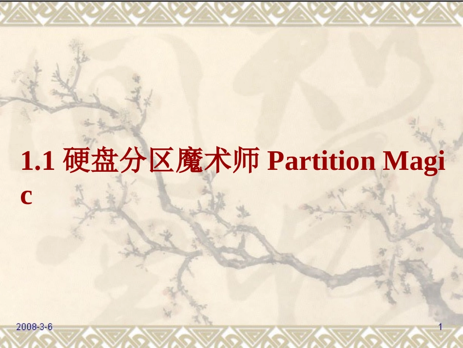 1.1硬盘分区魔术师PartitionMagic_第1页