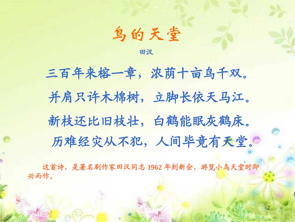 人教版四年级语文上册《鸟的天堂》PPT课件_第2页