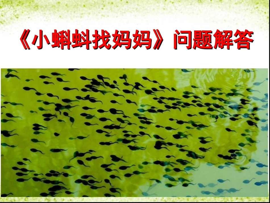 《小蝌蚪找妈妈》问题解答_第1页