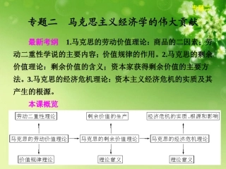 浙江省东阳市高中政治-专题2马克思主义经济学的伟大贡献课件-新人教版选修2