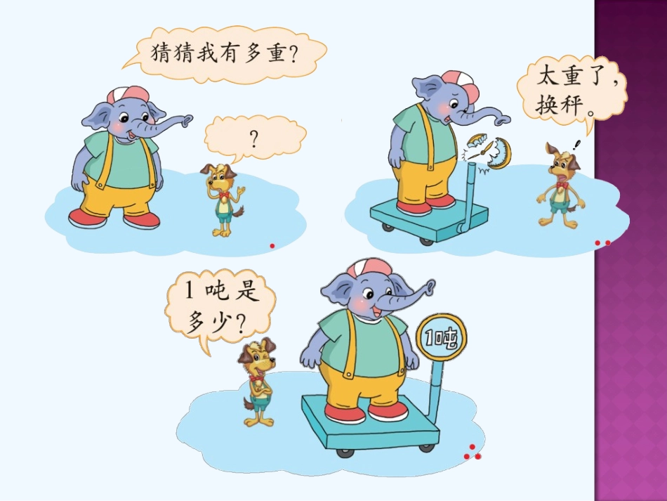 小学数学北师大2011课标版三年级小学三年级下册第四单元的1吨有多重_第2页