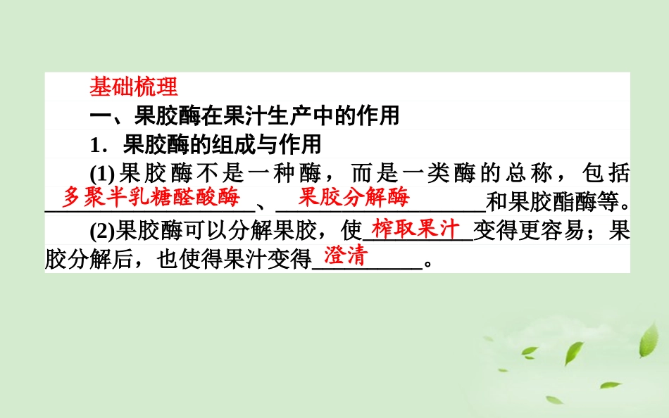 《师说》2013高考生物一轮复习-专题3-酶的应用课件-新人教版选修1_第3页