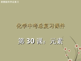 浙江省慈吉中学九年级科学-第31课《元素》课件-浙教版